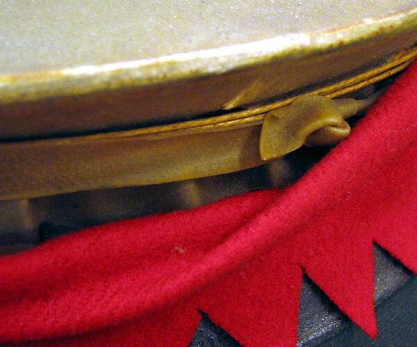 Waterdrum, Metal, skin, flannel, Native American (Mandan)