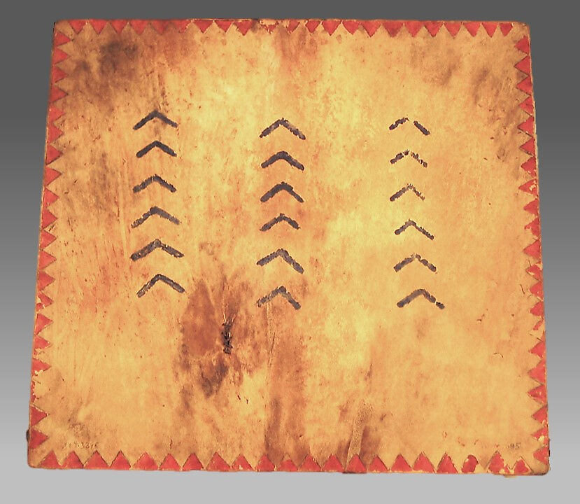 Frame Drum, Wood, skin, leather, Native American (Hupa, probably) 