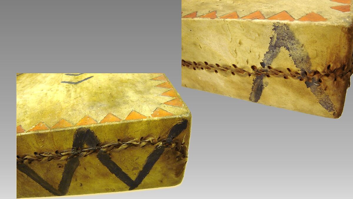 Frame Drum, Wood, skin, leather, Native American (Hupa, probably)