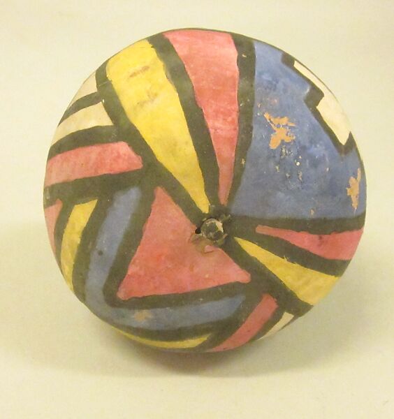 Rattle, Gourd, wood, pebbles or pellets, cloth, paint., Native American (Zuni)