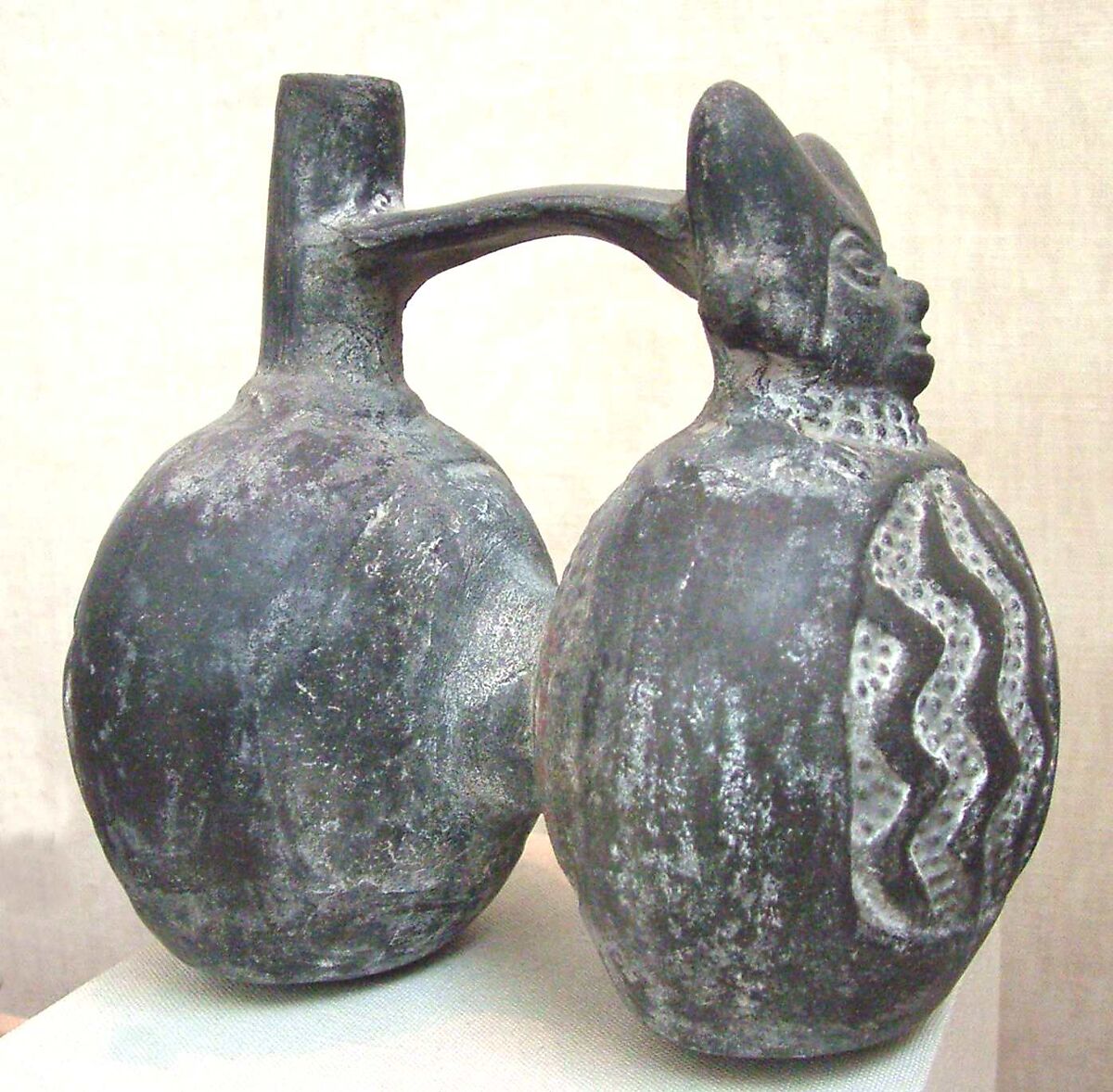 Whistling Jar, clay, Peruvian