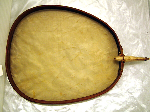 Kelyaut or Qilaut  (frame drum), wood, skin, twine, bone, Native American (Inuit)
