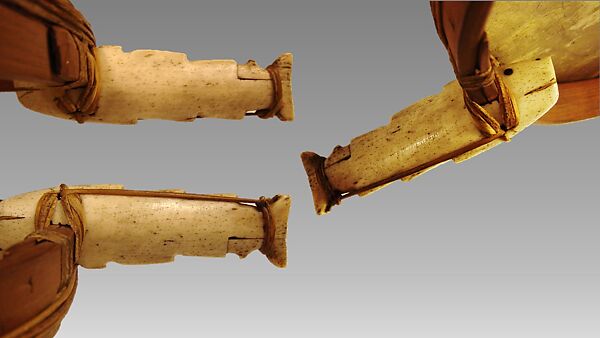 Kelyaut or Qilaut  (frame drum), wood, skin, twine, bone, Native American (Inuit)