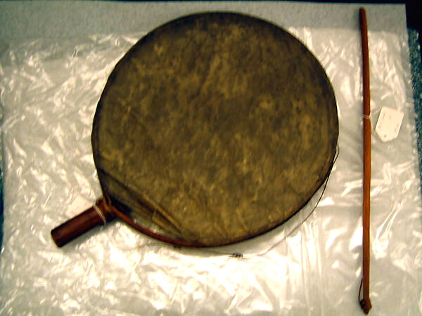 Frame Drum, Wood, rawhide, twine, Native American (Salishan)