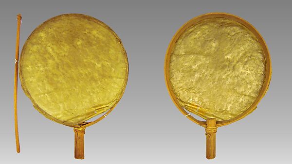 Frame Drum, Wood, rawhide, twine, Native American (Salishan)