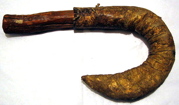 Vessel rattle, Wood, animal hide, pellets, Native American (Kiowas, Cheyenne or Arapaho)