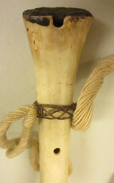 Wat-Sa-Pua (bone flute), bone, wax or rubber, cord, Native American (Wapisiana, probably)