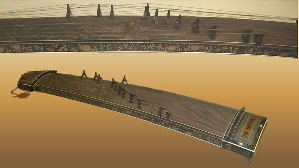 Koto (箏), Wood, mother of pearl, metal, ivory, lacquer, Japanese