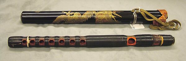 Nōkan (能管), Bamboo, lacquer, silver and silk, Japanese