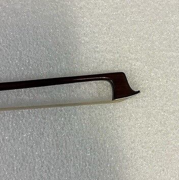 Violin Bow, Pernambuco, whalebone, ivory, ebony, silver, mother-of-pearl, horsehair, French