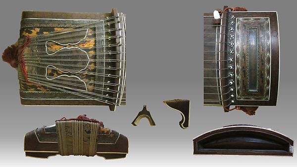 Koto  (箏), Woods, ivory, silk, metal, lacquer, bone, Japanese