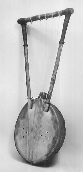 Lyre, Wood, skin, wire, leather, African 