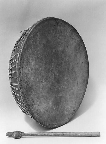 Drum, Wood, hide, probably Malagasy 