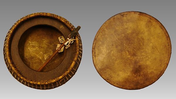 Drum, Wood, hide, probably Malagasy