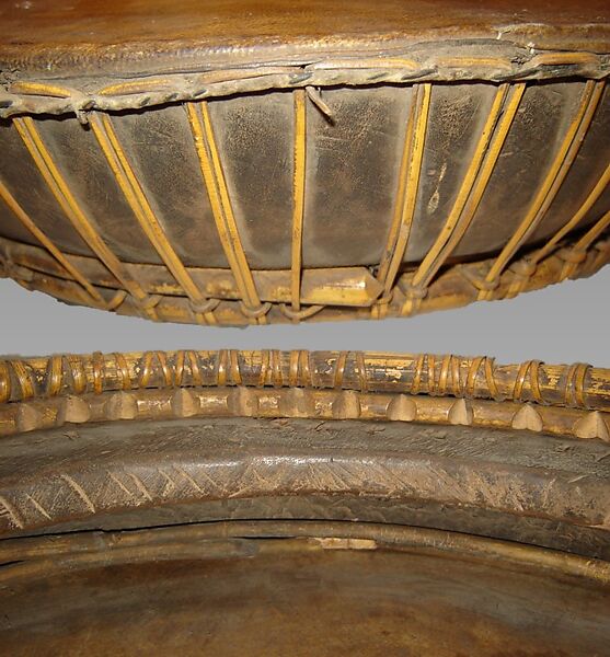Drum, Wood, hide, probably Malagasy
