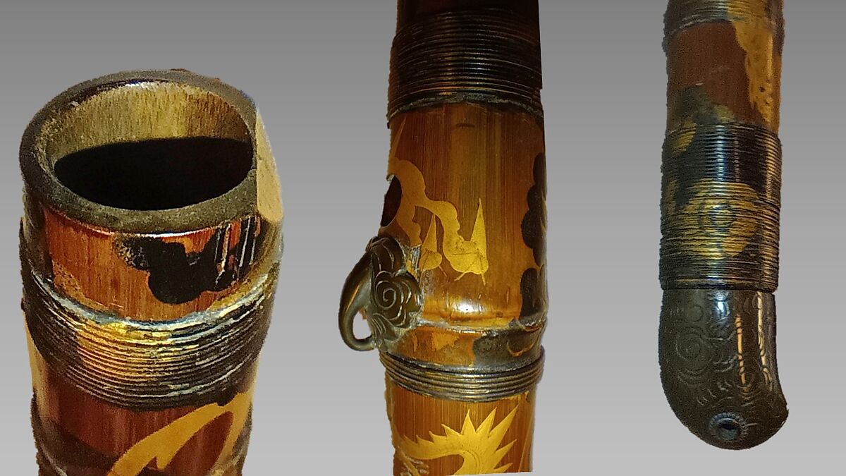 Hitoyogiri  (一節切), Wood, lacquer, gilt, Japanese