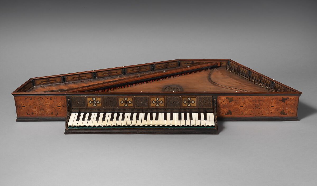 Virginal, Wood, parchment, ivory, paint, Italian