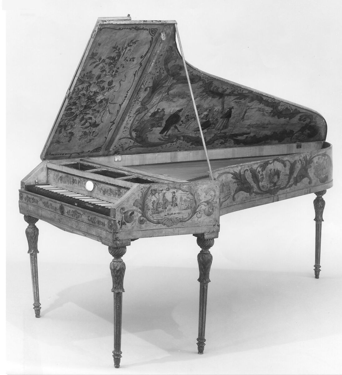 Pianoforte, Stein, Frere et Soeur, Wood case veneered with cherry wood,  various materials, Austrian 