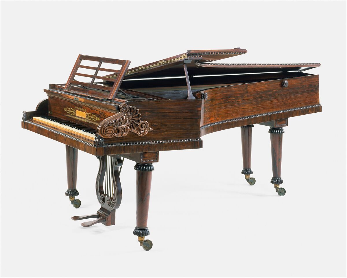 Grand Piano, John Broadwood &amp; Sons, Rosewood veneer, oak, metal, ivory, ebony, maple, beech, brass, leather, British 