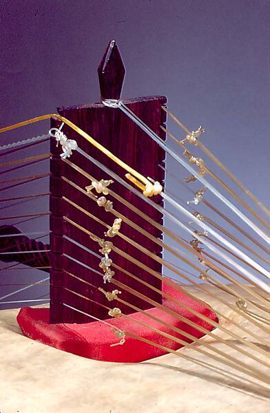 Kora, Mamadou Kouyaté (d. 1991)  (bridge by Djimo Kouyaté), Gourd, goat skin, antelope-hide, ebony, metal, wood, Mandinka people, Senegambia