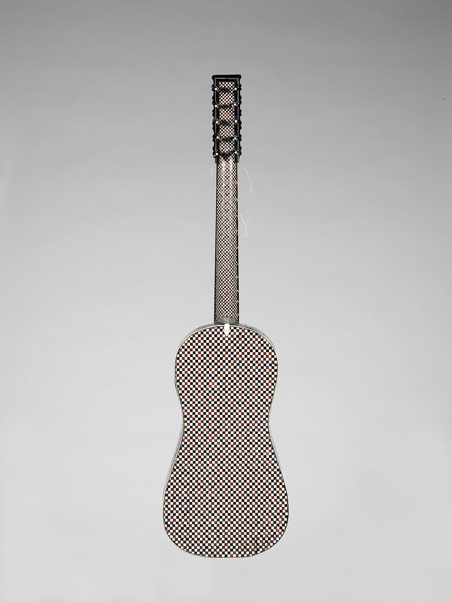 Guitar, Attributed to Giacomo (Jacob) Ertel (German, ca. 1646–1711 Rome), Spruce, ebony, fruitwood, bone, ivory, mother-of-pearl, parchment, Italian