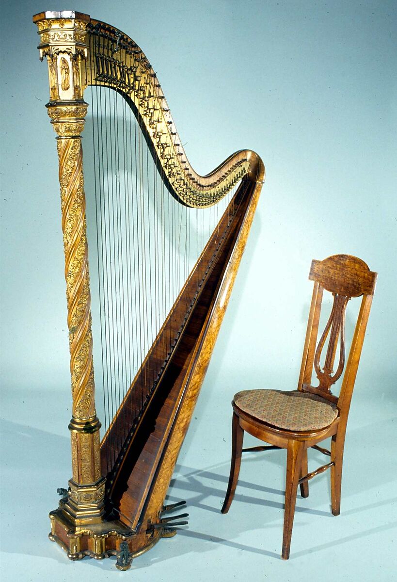 Pedal Harp, Erard et Cie (Paris and London 1883–1903), Wood, various materials, French 