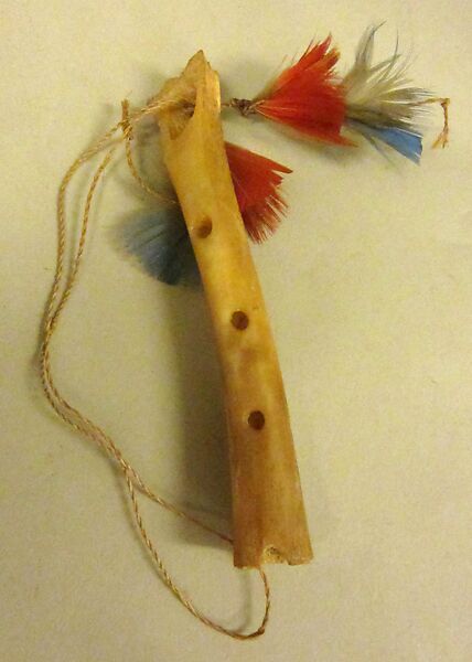Flute, Bone, feathers, Native American (Hexkaryana) 