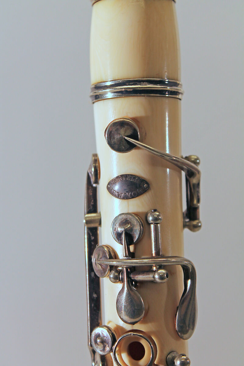 Clarinet in E-flat, Theodore Berteling (Westphalia, 1821/22–1890 New York) or successor, Ivory, nickel-silver, rosewood, American