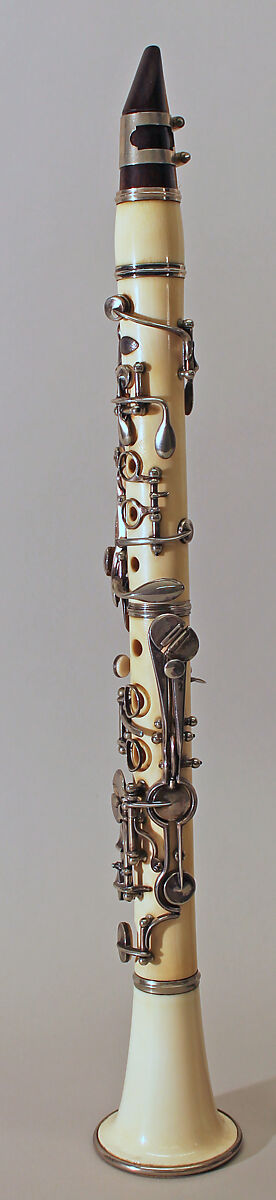Clarinet in E-flat, Theodore Berteling (Westphalia, 1821/22–1890 New York) or successor, Ivory, nickel-silver, rosewood, American