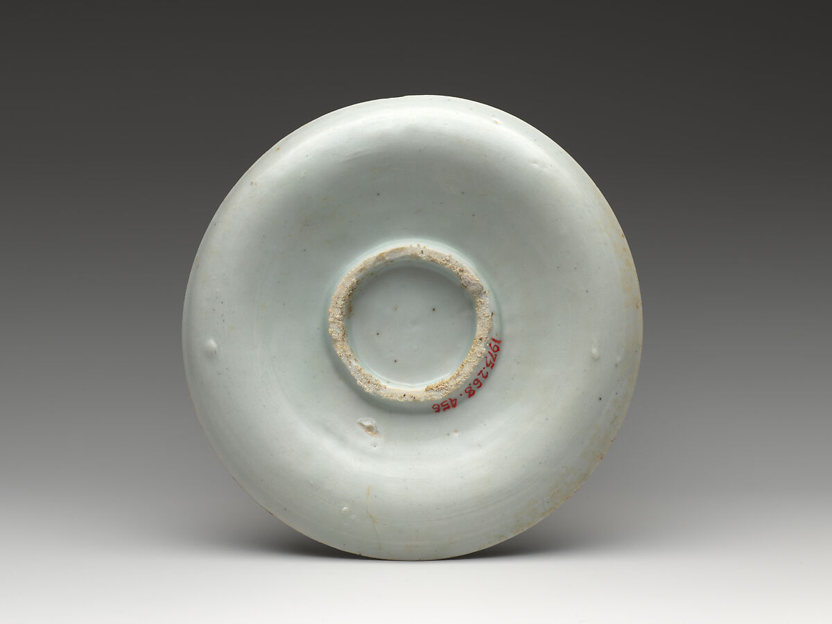 Small Dish (Kozara) with Flower Arrangement in a Pot, Porcelain with cobalt blue under transparent glaze (Hizen ware, Arita type), Japan