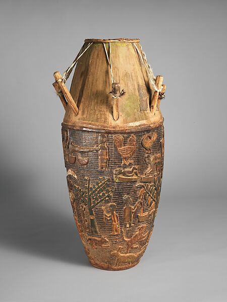 Breasted Drum, Wood, skin, paint, Akan, Ashanti