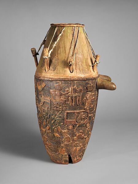 Breasted Drum, Wood, skin, paint, Akan, Ashanti