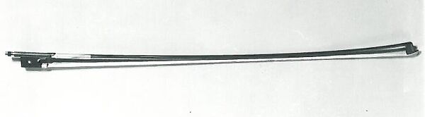 Violin Bow, Pernambuco, leather, silver, ivory, ebony, gold, mother-of-pearl, horsehair	, probably French 