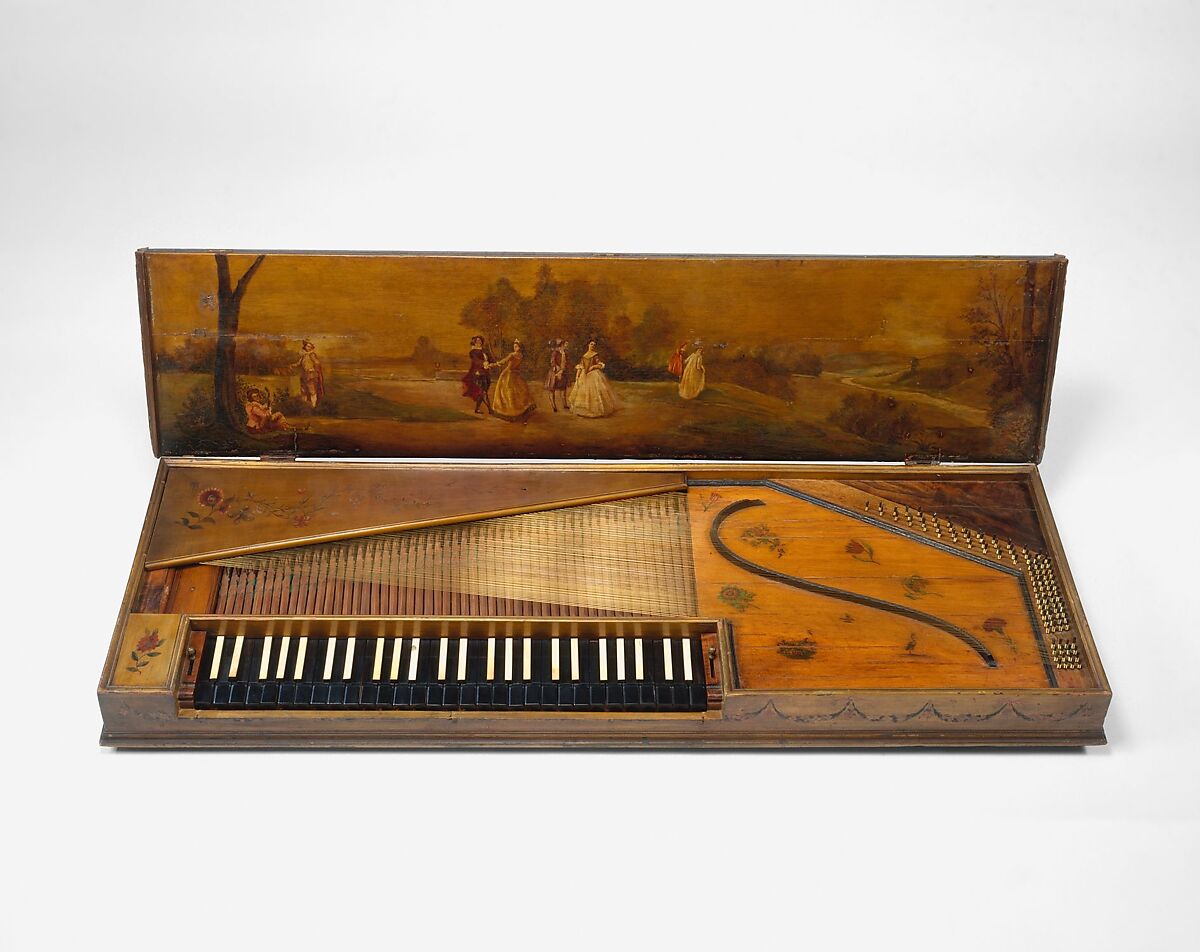 Clavichord, Attributed to Christian Kintzing (German, Neuwied 1707–1804 Neuwied), Wood, ebony, bone, walnut, paint, metal, German