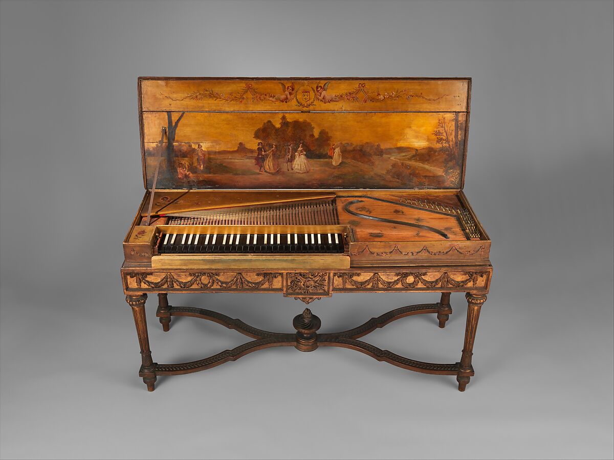 Clavichord, Attributed to Christian Kintzing (German, Neuwied 1707–1804 Neuwied), Wood, ebony, bone, walnut, paint, metal, German 