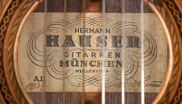 Guitar, Hermann Hauser (German, Munich 1882–1952 Reisbach), Spruce, rosewood, mahogany, bone or ivory, ebony, German