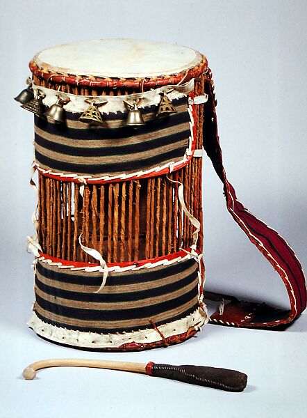 Dundun (iya ilu), Wood, cloth, hide, metal, Yoruba 