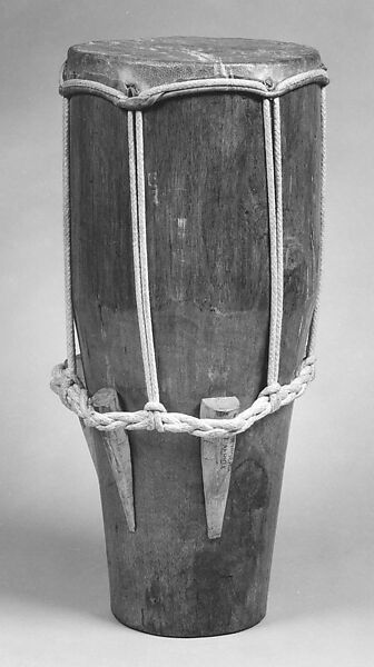 Drum, Wood, hide, probably Nigerian 