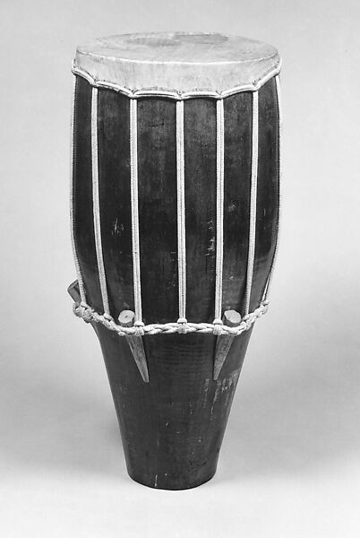 Drum, Wood, hide, probably Nigerian