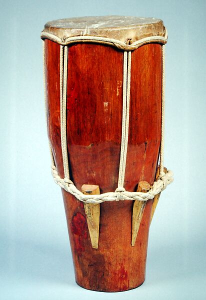 Drum, Wood, hide, probably Nigerian 