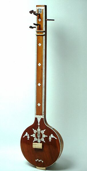 Tambura, Gourd, wood, bone, ivory, steel, Indian