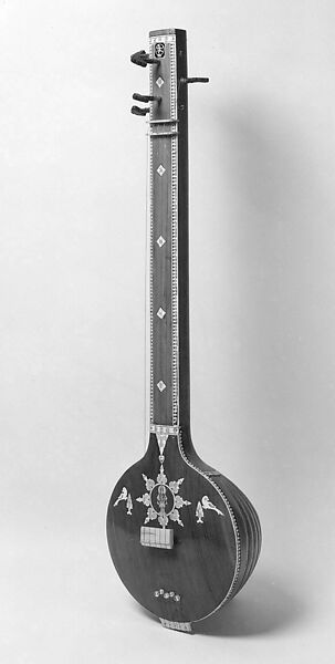 Tambura, Gourd, wood, bone, ivory, steel, Indian