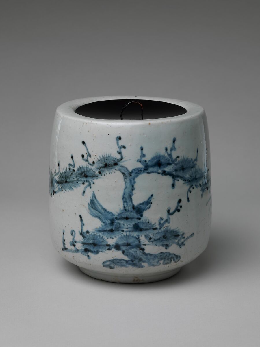 Water jar, Porcelain with underglaze cobalt (Hizen ware, early Imari type), Japan 