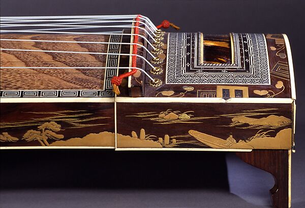 Koto (箏), Various woods, ivory, metal, nylon, tortoiseshell, abalone, lacquerwork, Japanese