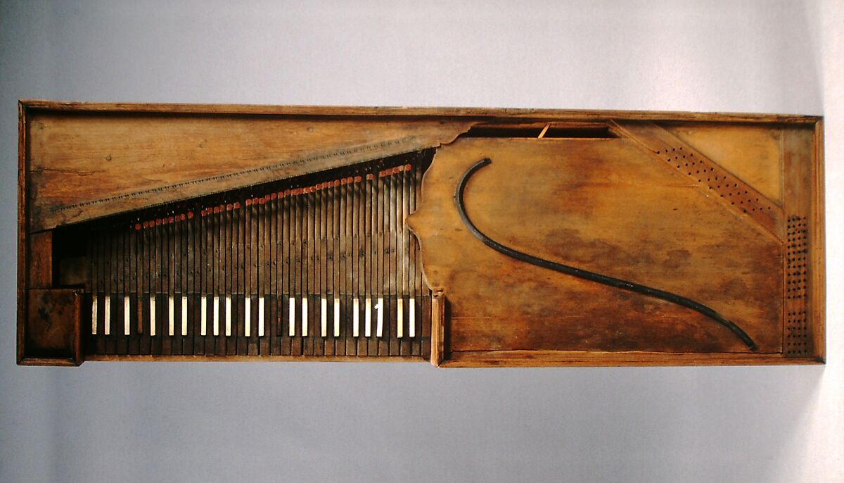 Square Piano, Black walnut, pine, sycamore, bone, iron, various materials, American