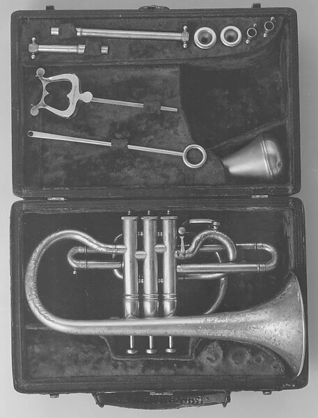 Cornet, Henry Distin Mfg. Co., Brass, silver-plated, gold wash, American