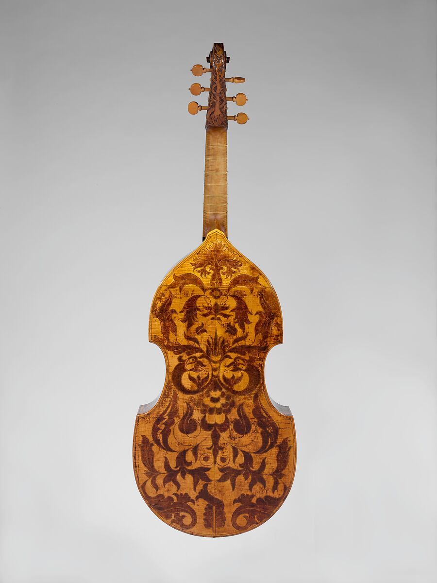 Bass Viola da Gamba, attributed to John Rose (British), Wood, British