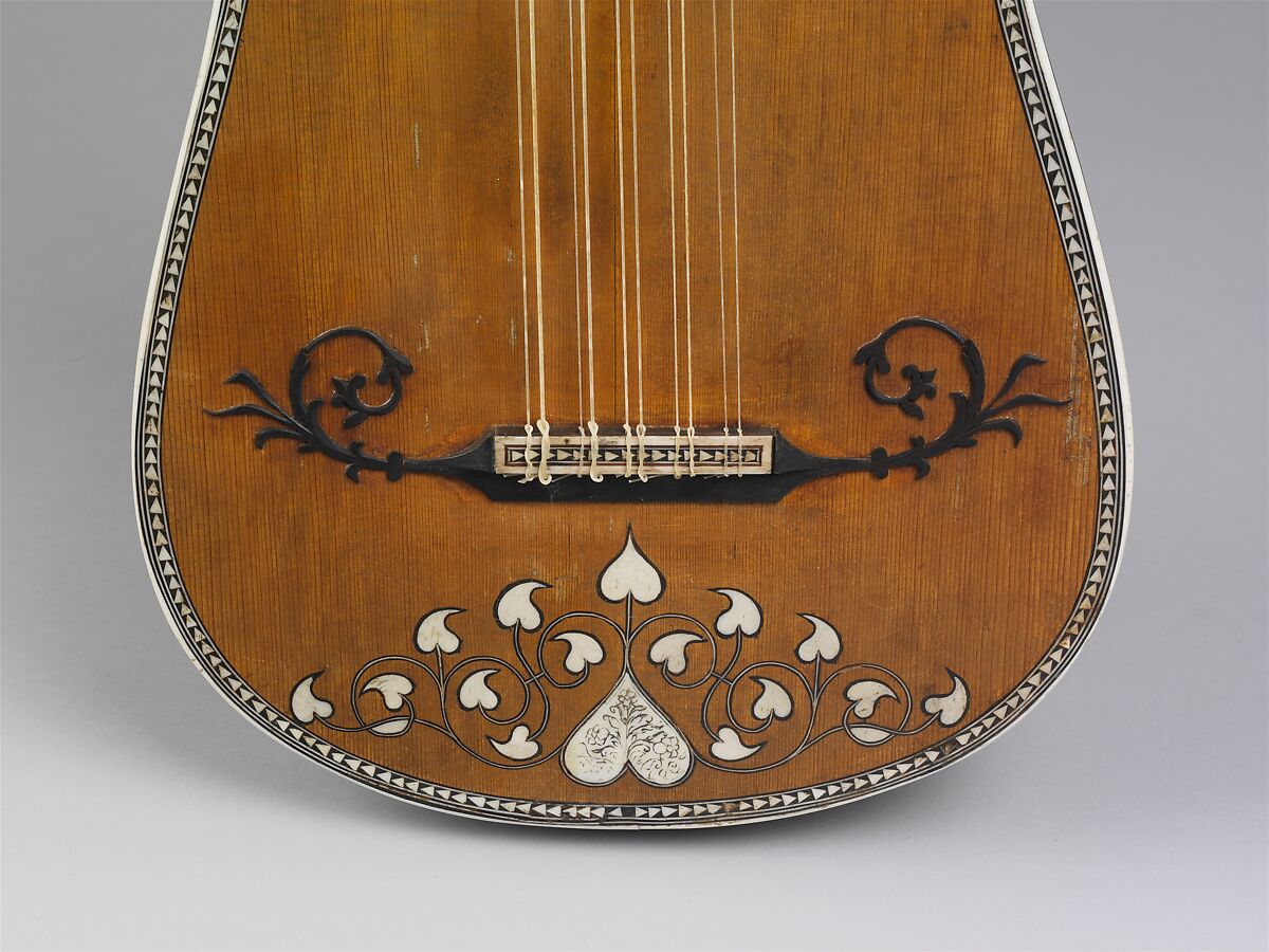 Guitar, Attributed to Matteo Sellas (German, Füssen ca. 1599–1654 Venice), Spruce, bone, parchment, snakewood, ivory, Italian