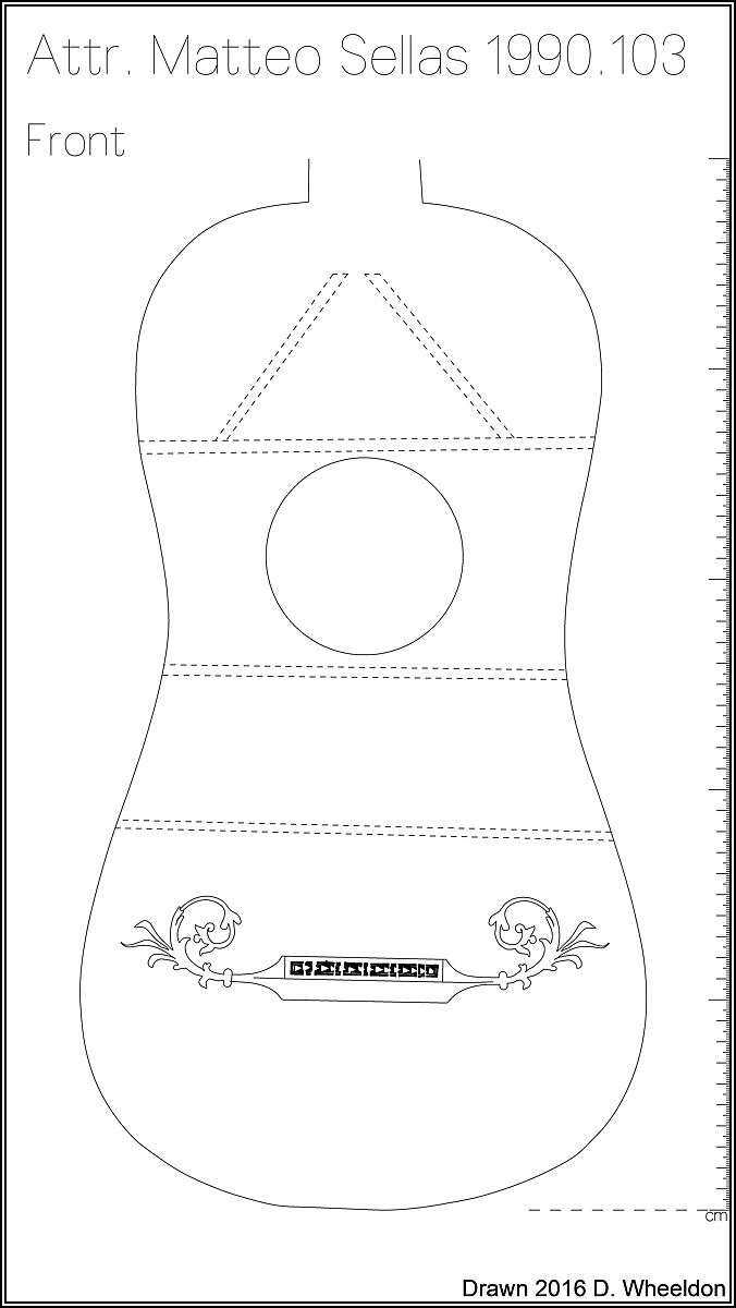 Guitar, Attributed to Matteo Sellas (German, Füssen ca. 1599–1654 Venice), Spruce, bone, parchment, snakewood, ivory, Italian