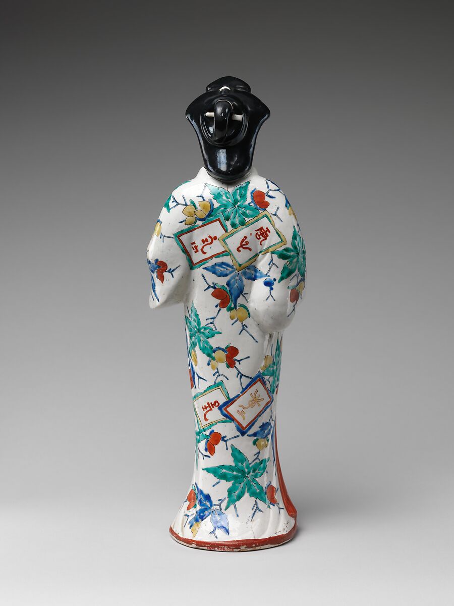 Figure of a Standing Beauty, Porcelain with polychrome enamels over transparent glaze (Hizen ware, Kakiemon type), Japan